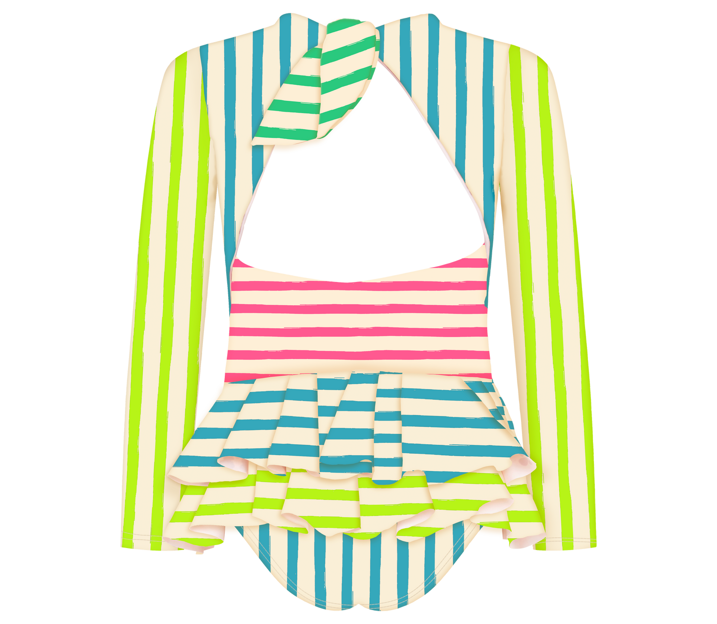 Lagoon Stripes Long Sleeve Bolero Swimsuit