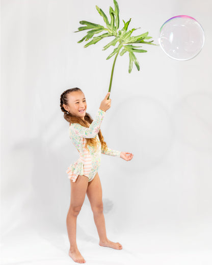 Paisley Petal Long Sleeve Bolero Swimsuit