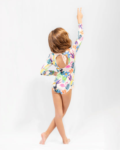 Jungle Blossom Long Sleeve Swimsuit