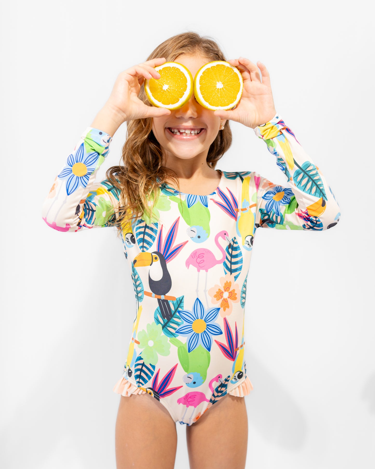 Jungle Blossom Long Sleeve Swimsuit