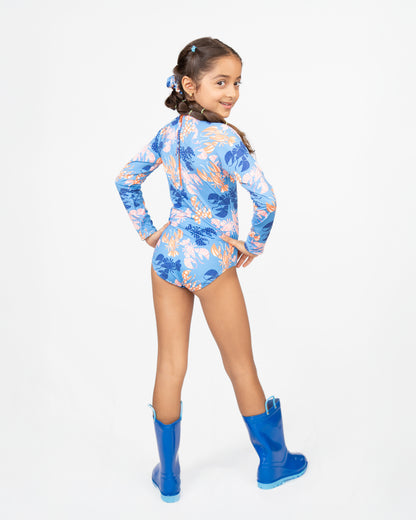 Lobster Bay Zip-Back Long Sleeve Swimsuit