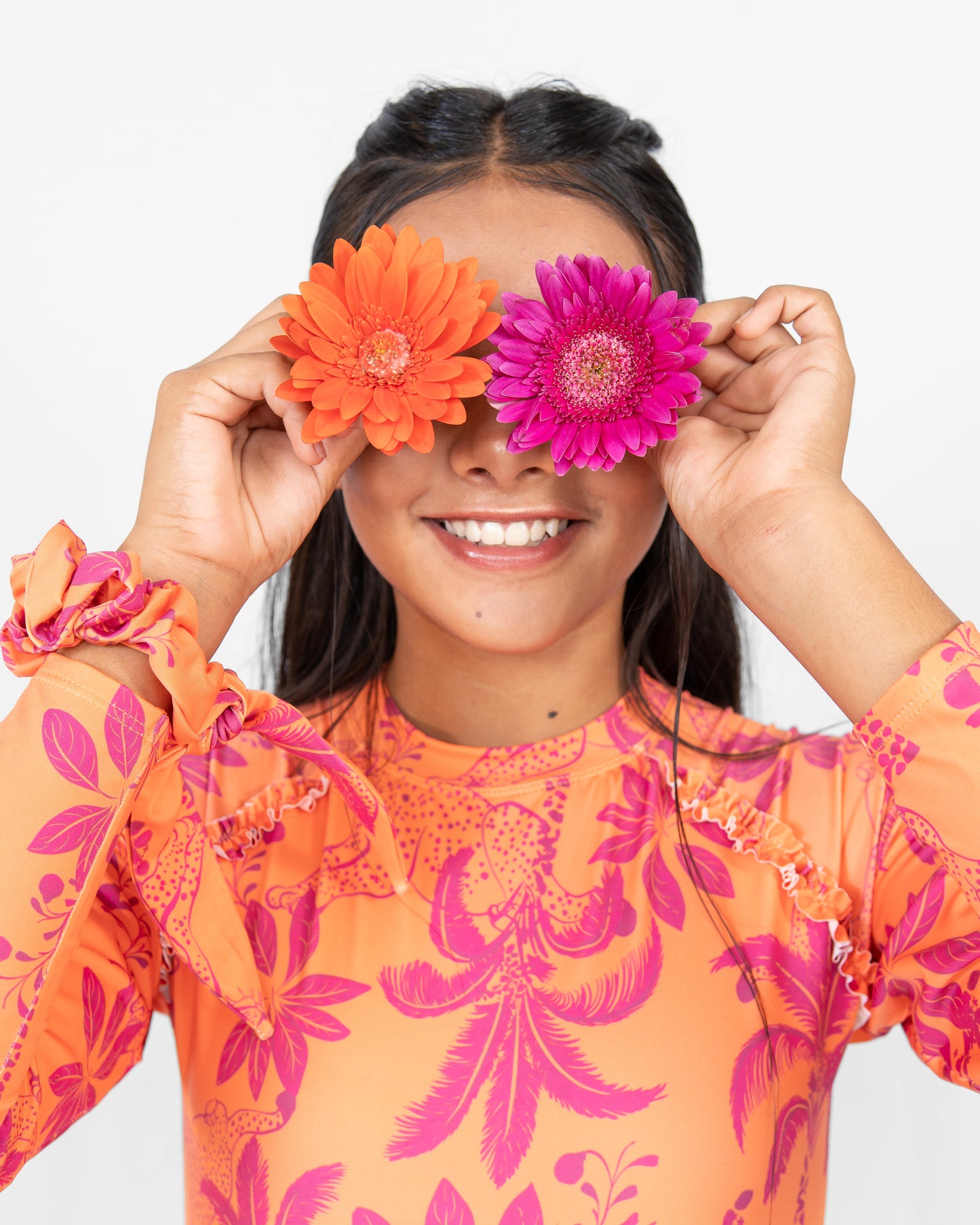 Sunset Jaguar Zip-Back Long Sleeve Swimsuit