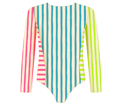 Lagoon Stripes Long Sleeve Bolero Swimsuit