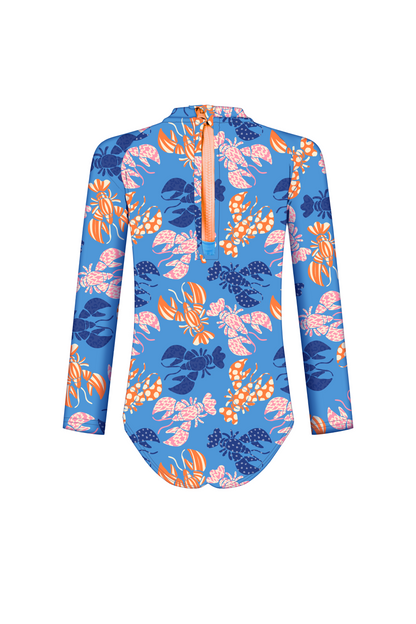 Lobster Bay Zip-Back Long Sleeve Swimsuit