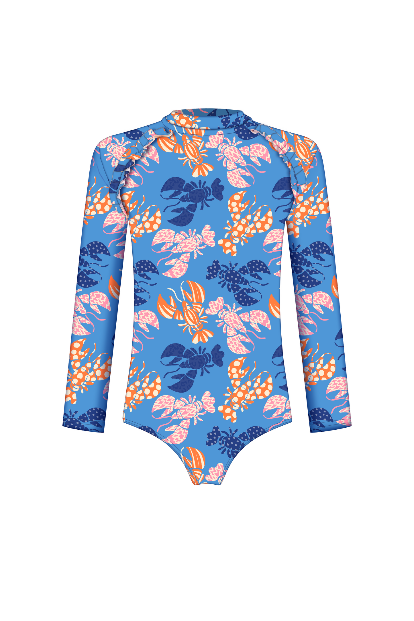Lobster Bay Zip-Back Long Sleeve Swimsuit