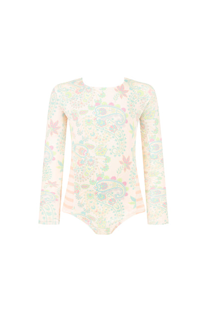 Paisley Petal Long Sleeve Bolero Swimsuit
