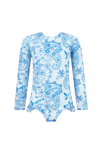 Paisley Petal Long Sleeve Swimsuit