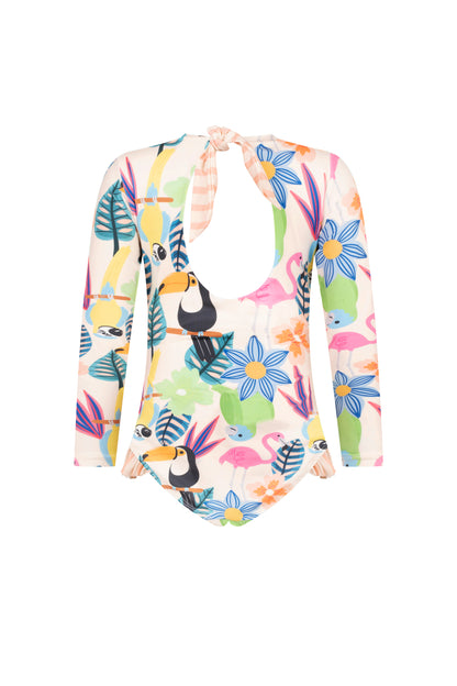 Jungle Blossom Long Sleeve Swimsuit